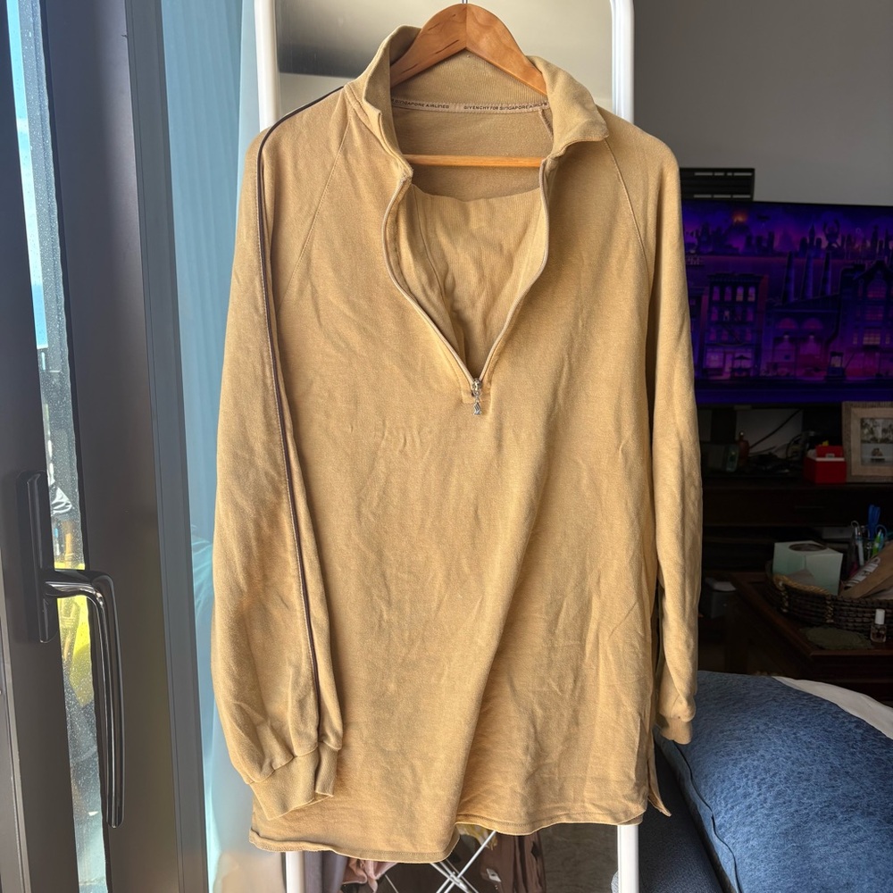 Givenchy for Singapore Airlines Tan Half-Zip Sweatshirt